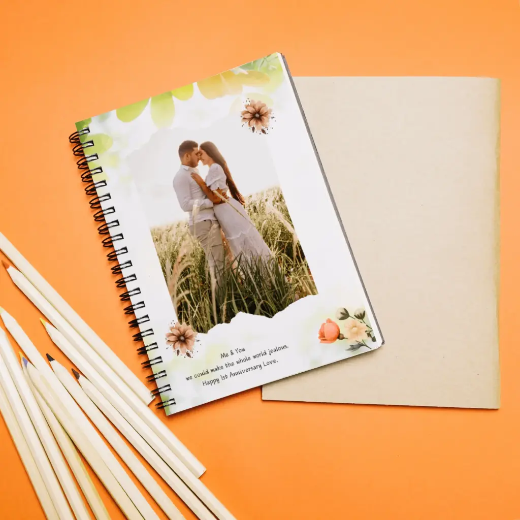 Prsthaa Customized Notebook Diary with Name and Photo For Anniversary, Wedding, Couple Gift 150 Pages, 95 GSM Paper, Hardcover