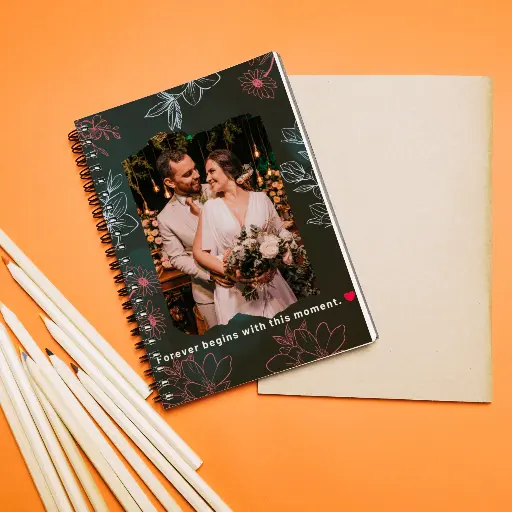 Prsthaa Customized Notebook Diary with Name and Photo For Anniversary, Wedding, Couple Gift 150 Pages, 95 GSM Paper